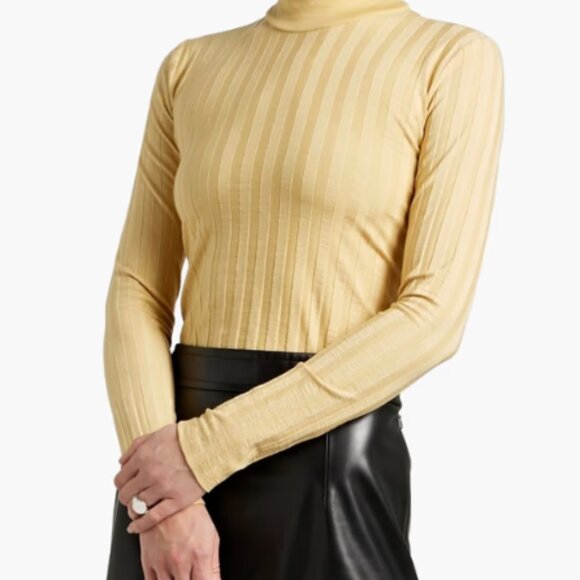 Jonathan Simkhai Sz XS Janelle cutout ribbed Tencel-blend jersey top - Picture 2 of 5